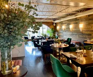 Tables with eucalyptus